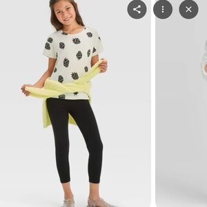 Cat & Jack Girls' Black Capri Leggings 2 Pairs + 1 New Cat & Jack XL Full Length